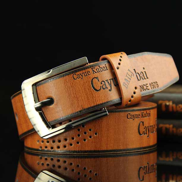 Thắt Lưng Da Bò Thiết Kế Khóa Kim Đơn Giản Trẻ Trung Cho Đàn Ông Trung Niên