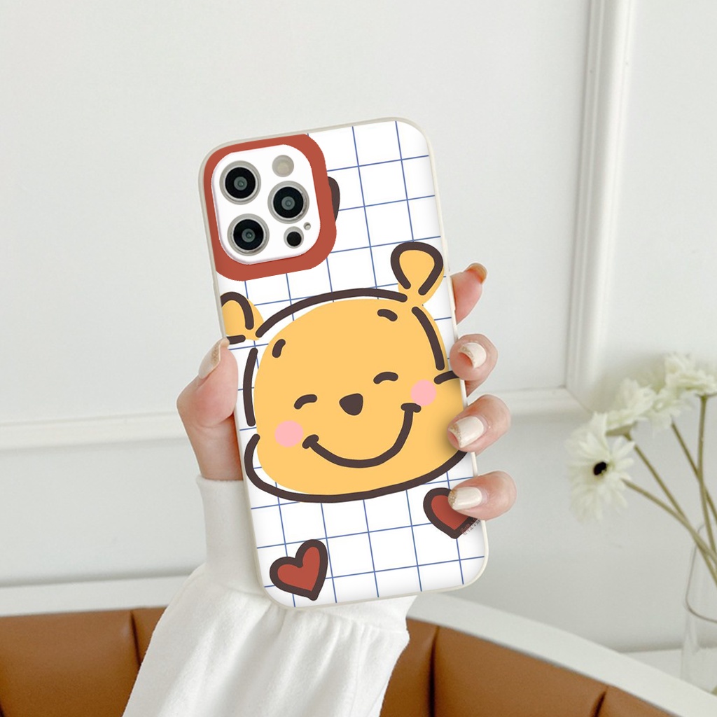 Ốp Iphone Gấu hoạt hình trái tim ốp lưng iphone cạnh vuông 6/6s/6splus/7/7plus/8/8plus/x//xs/11/12/13/pro/max/promax