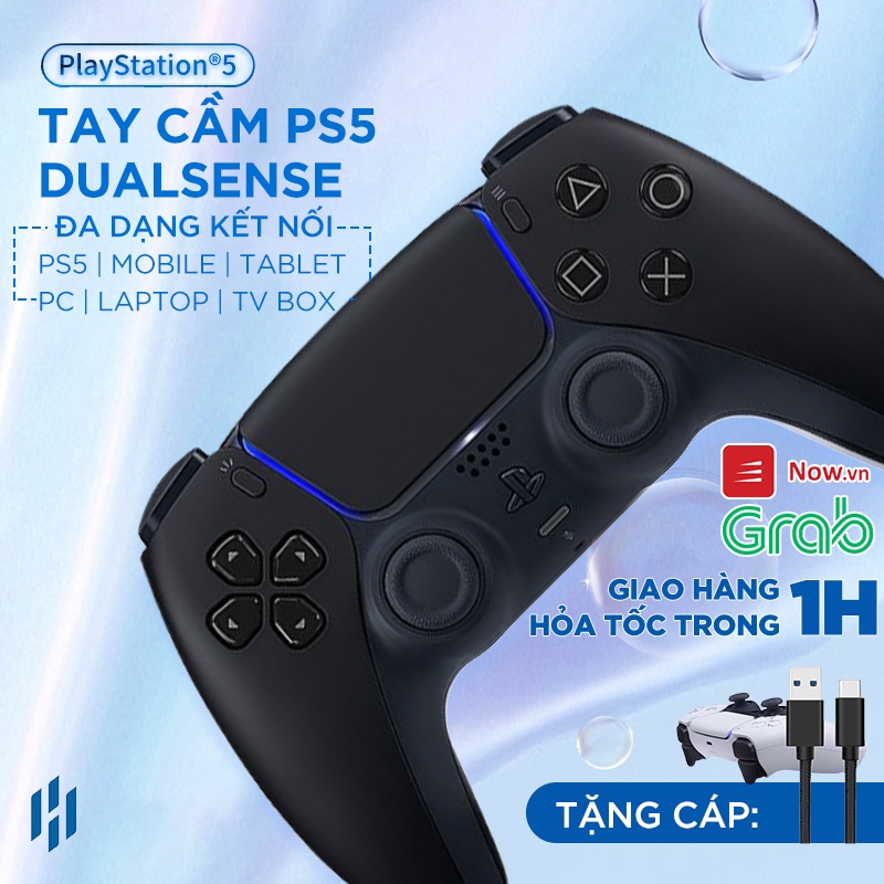 [MUA 1 TẶNG 1] Tay cầm PS5 Đen không dây chính hãng Dualsense Controller cho máy Playstation 5 Midnight Black