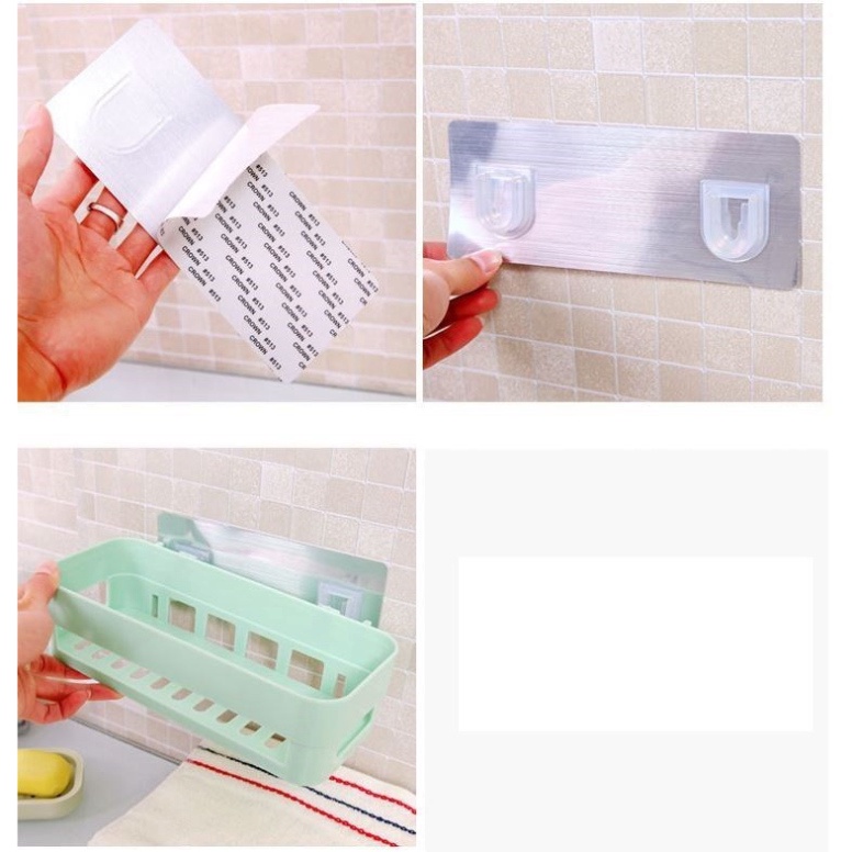 Kệ Dán Để Đồ Nhà tắm , nhà bếp tiện lợi chắc chắn ( TẶNG MIẾNG DÁN)