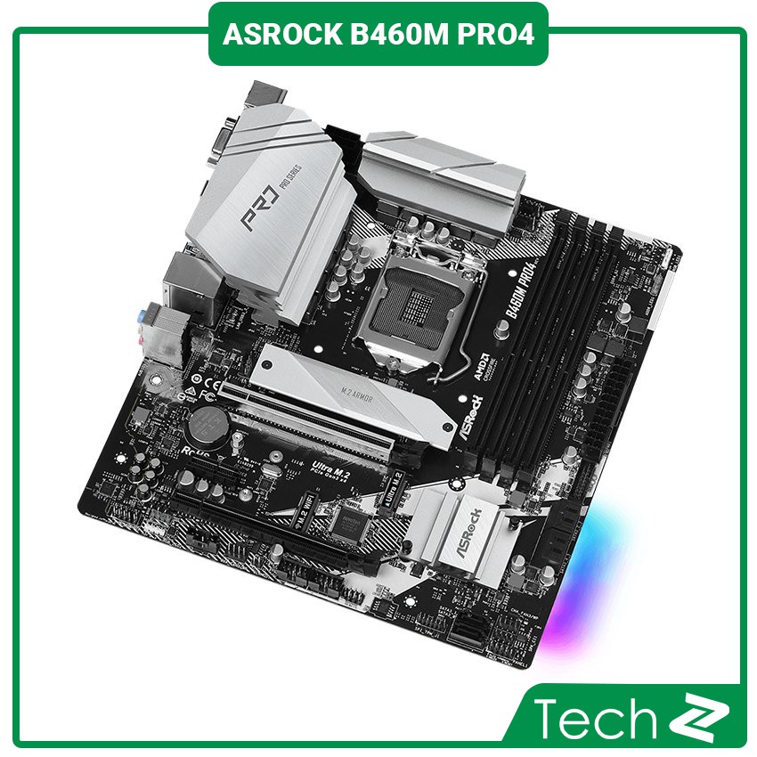 Mainboard ASROCK B460M PRO4 (Intel B460, Socket 1200, m-ATX, 4 khe Ram DDR4) | BigBuy360 - bigbuy360.vn