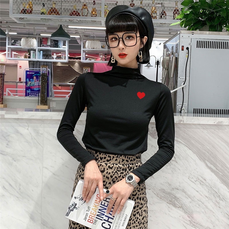 【0038】STOCK!!! Áo sơ mi nữ tay dài cổ cao mềm mại chất lượng cao