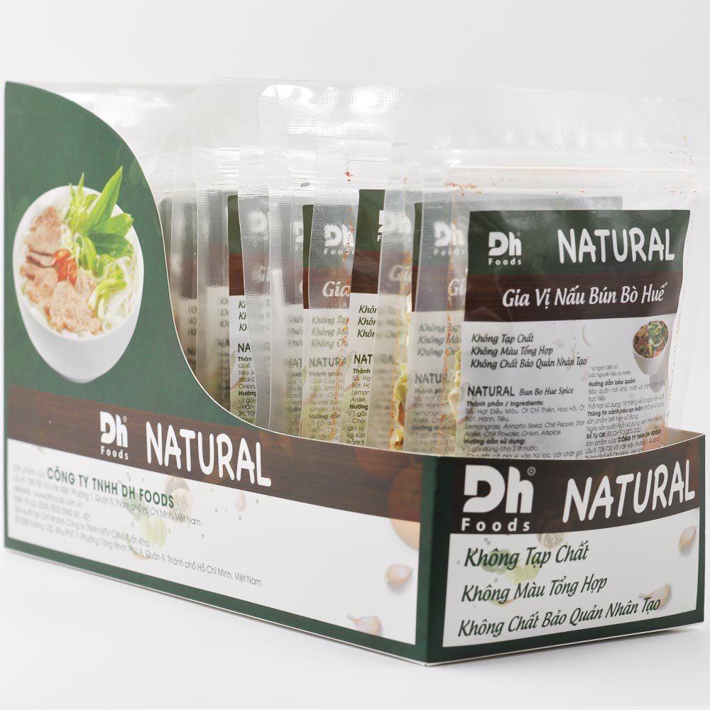 Combo 2 gói Natural gia vị nấu bún bò Huế Dh Foods 25g