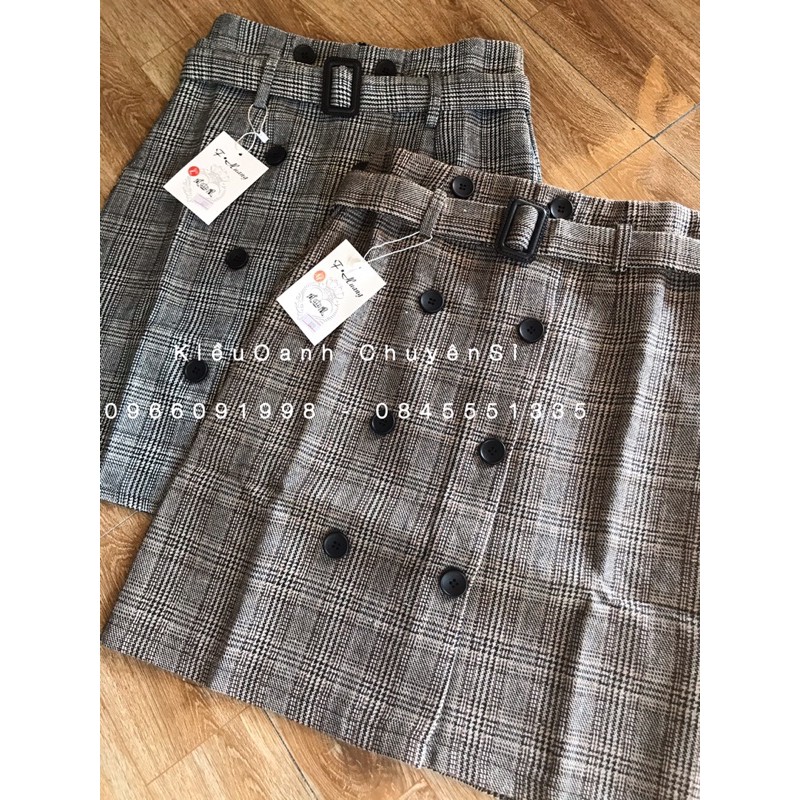 Chân váy dạ kẻ dáng A QC | BigBuy360 - bigbuy360.vn