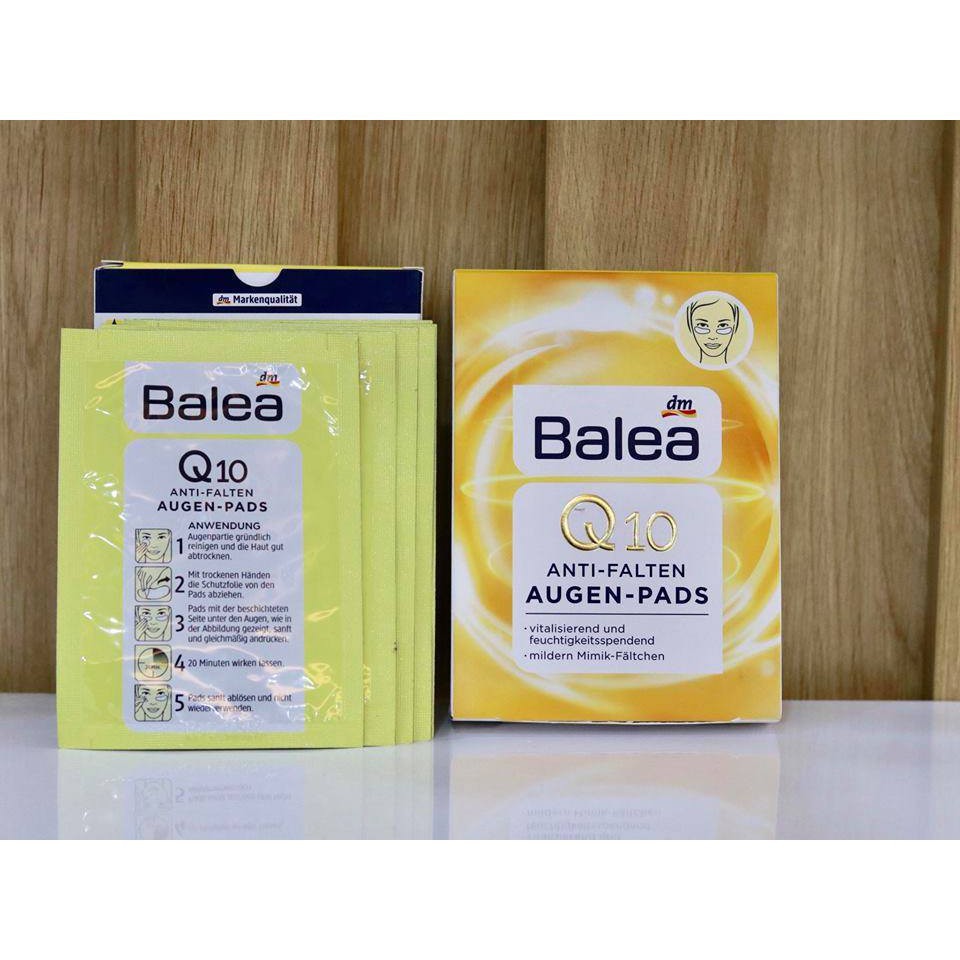 ( HÀNG NỘI ĐỊA ĐỨC CÓ BILL )Miếng đắp mắt Balea Q10 Anti falten Augen Pads