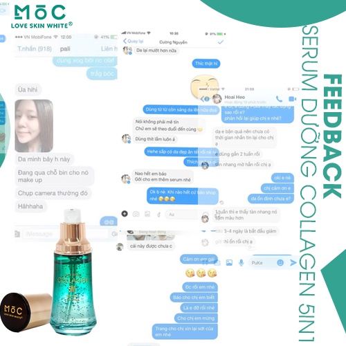 Tinh chất dưỡng nâng cơ, trẻ hóa da Face Serum Collagen 5in1 Mộc Love Skin White 45ml