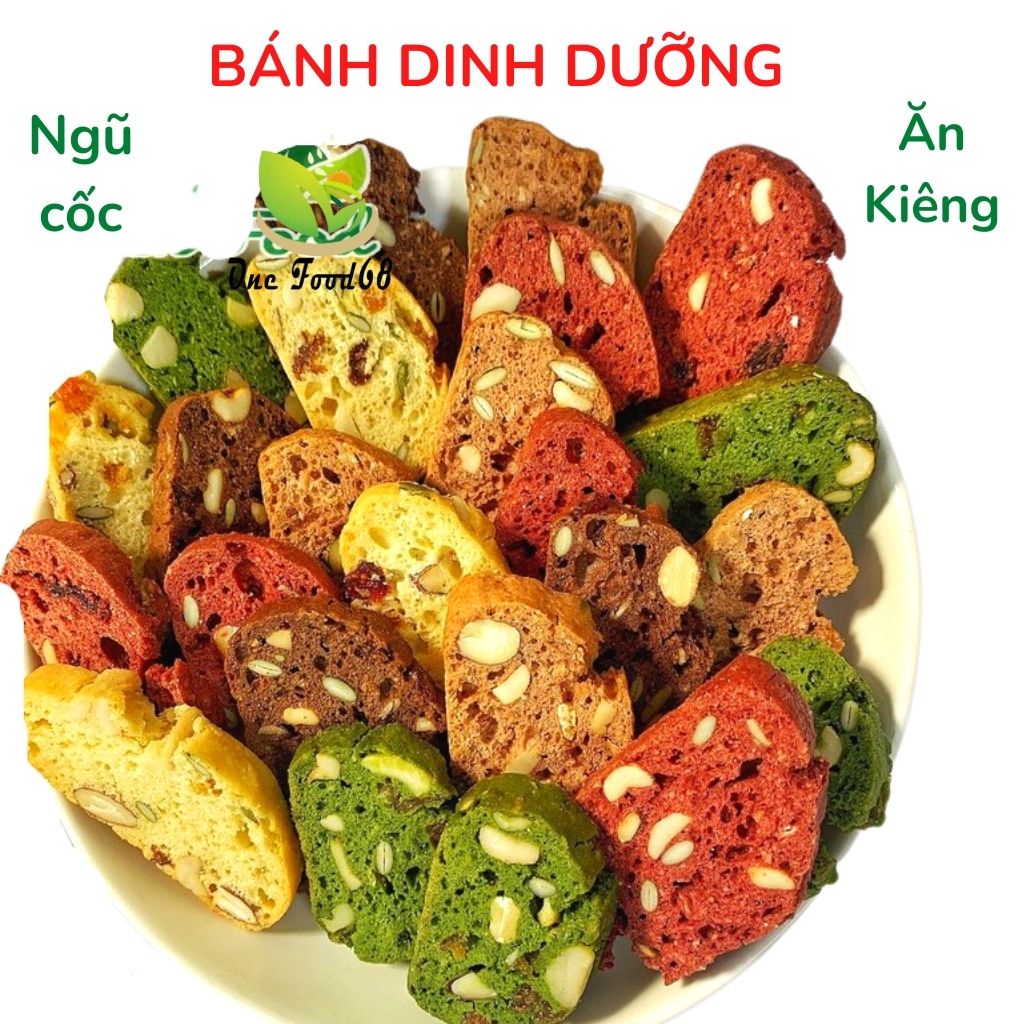 BÁNH DINH DƯỠNG - Bánh Ăn Kiêng Giảm Cân Không Đường - bánh BISCOTTI Nguyên Cám - Ngũ Cốc ăn kiêng - OneFood