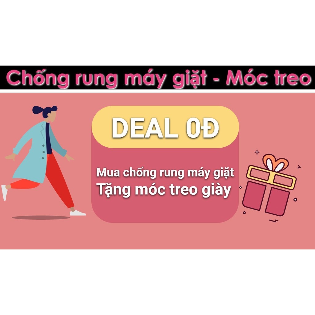 Chống rung máy giặt - 4 miếng cao su 1 tầng - Kệ máy giặt - Chân đế máy giặt - Chống ồn máy giặt - Phụ kiện giặt ủi