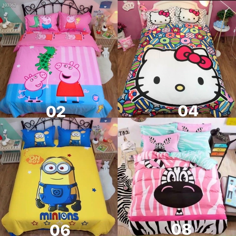 Set Chăn Ga cotton 100% mẫu hoạt hình 3D CỰC KUTE độc quyền tại shop.->inbox shop Chọn Mẫu và báo Size