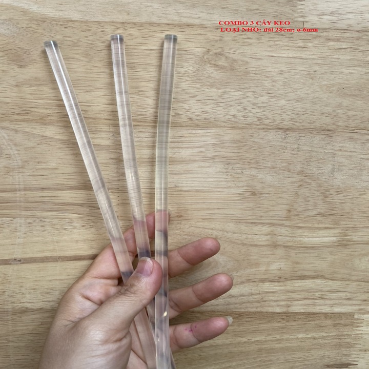 Combo 3 CÂY KEO NẾN silicone phân loại to và nhỏ tốt dùng cho súng bắn keo – DIY833/834