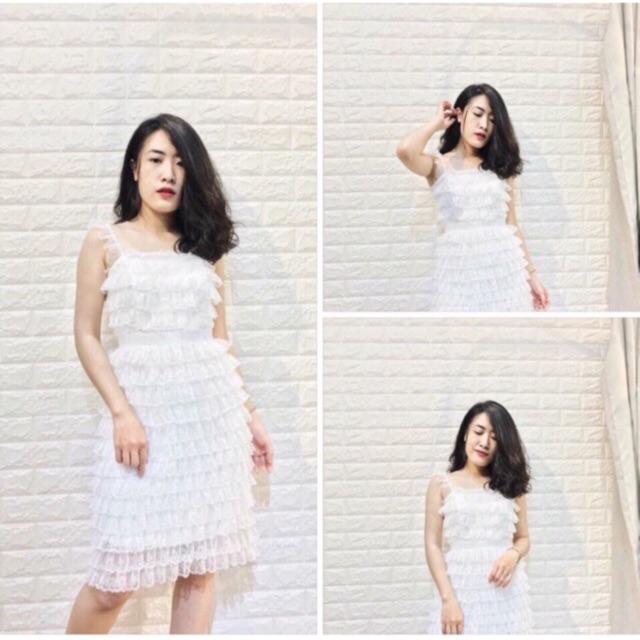 Váy 2 dây xếp ly tầng body💯