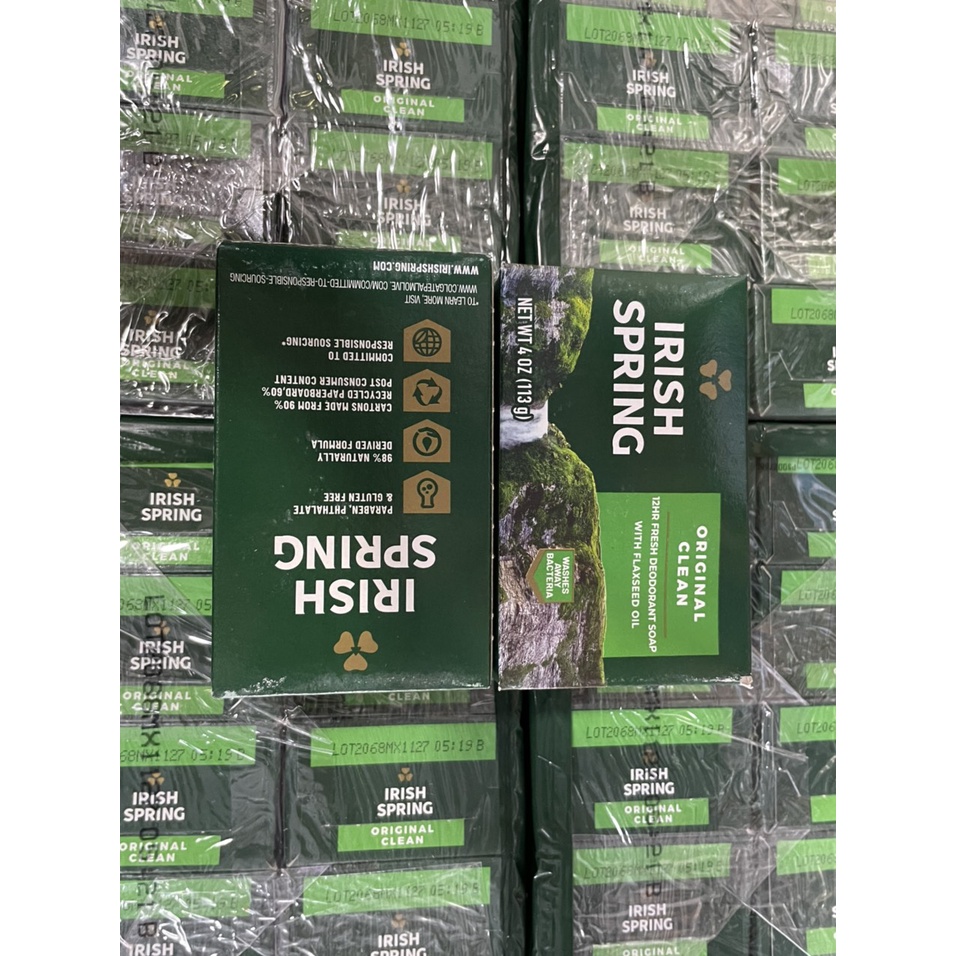 Xà phòng cục Irish Spring Deodorant Soap Original 106g