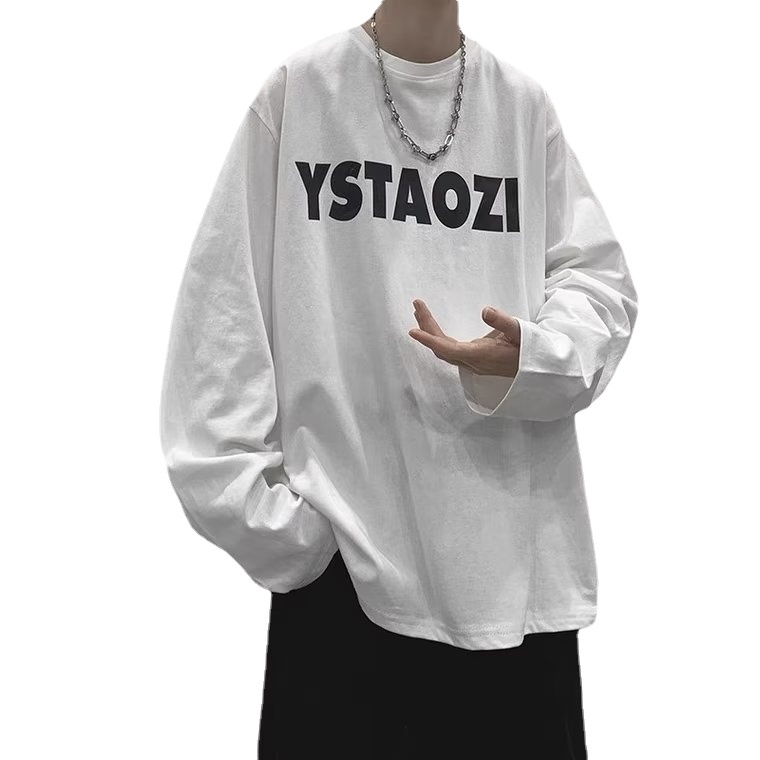 Áo Thun Tay Dài Cổ Tròn In Chữ Thoải Mái Thời Trang unisex size M-5XL