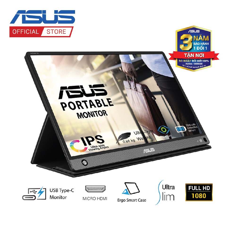 [Mã ELMALL1TR5 giảm 6% đơn 3TR] Màn Hình Di Động ASUS ZenScreen MB16AHP 15.6" IPS chống chói Full HD Pin 7800mAh | BigBuy360 - bigbuy360.vn