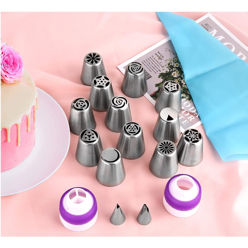 22/27 Đui bắt bông kem bằng thép không gỉ dùng trang trí bánh