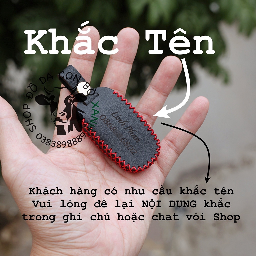 Bao da chìa khoá Xe điện Vinfast VENTO handmade da thật