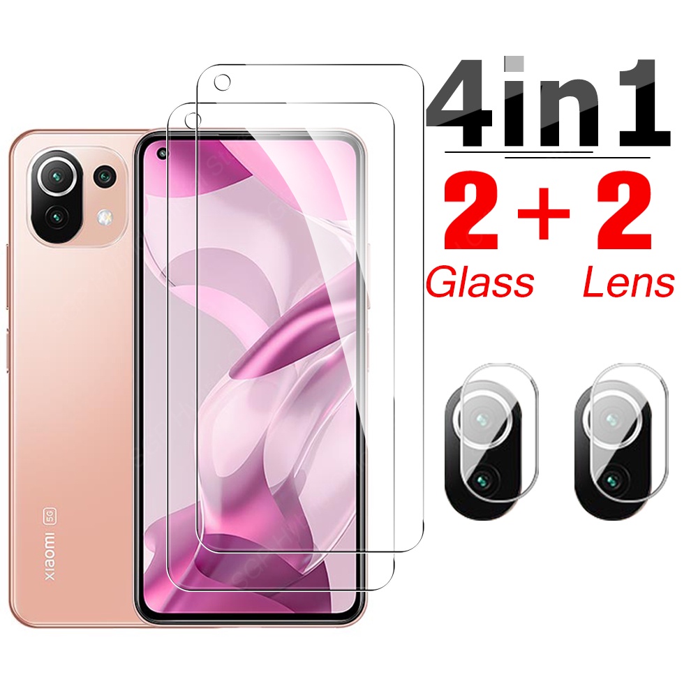 Kính cường lực 4 trong 1 bảo vệ ống kính máy ảnh cho Xiaomi Mi 11 Lite 5G NE Mi11 11lite 2109119DG