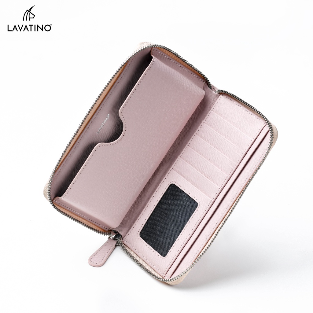 Ví Cầm Tay Nữ Dáng Dài Cao Cấp Chính Hãng Lavatino Clutch LISA Thiết Kế Khoá Kéo CLB25H