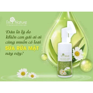 Sữa Rửa Mặt I'M NATURE Cúc La Mã Tảo Biển - Đầu Cọ Silicon Giảm Mụn Sáng Da Kiềm Dầu