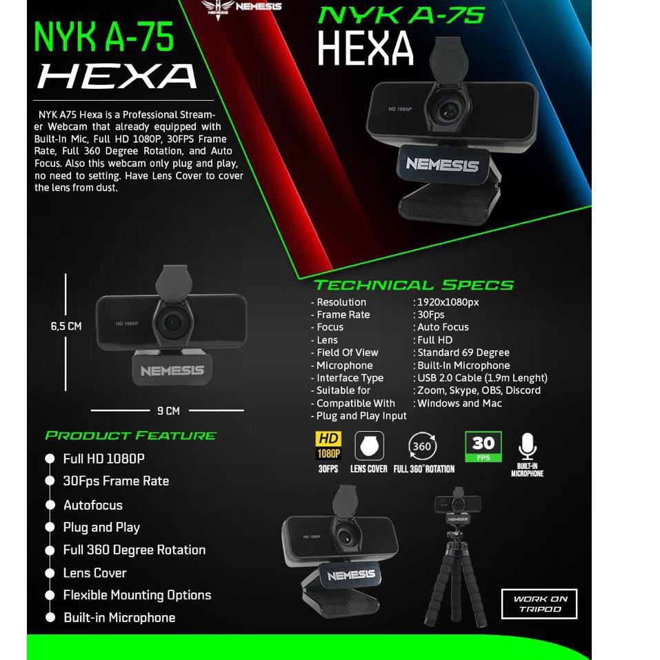 Webcam Nyk NEMESIS A75 HEXA 1080P | BigBuy360 - bigbuy360.vn