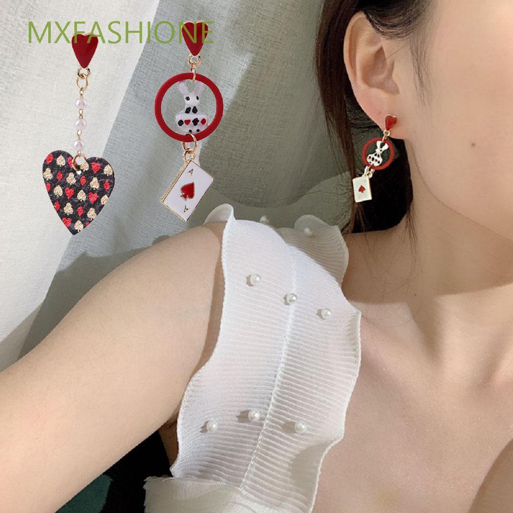 Mxfashione Bông Tai Dáng Dài Hình Thỏ / Bài Tây Nhiều Màu Phong Cách Hàn Quốc Cho Nữ