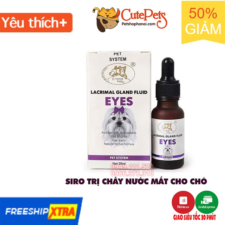 Trị chảy nước mắt ở chó mèo Lacrimal Gland Fluid EYES 20ml - Phụ kiện thú cưng Hà Nội