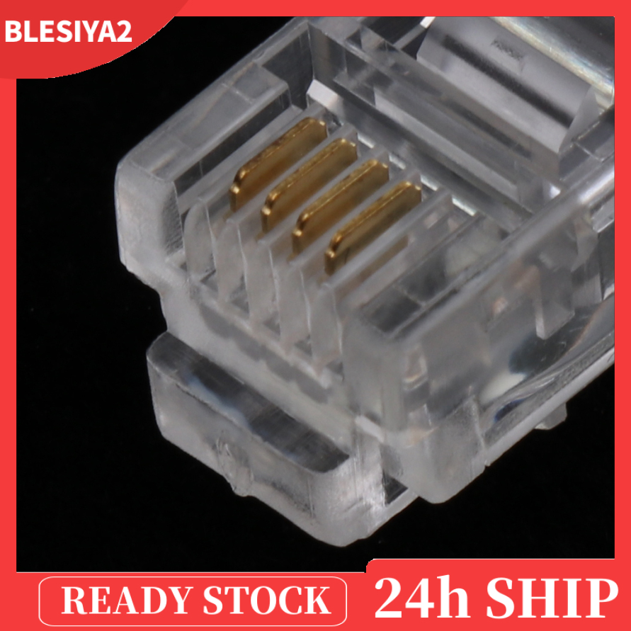 Bộ 100 Đầu Nối Dây Cáp Điện Thoại 6p4c Rj11 | BigBuy360 - bigbuy360.vn