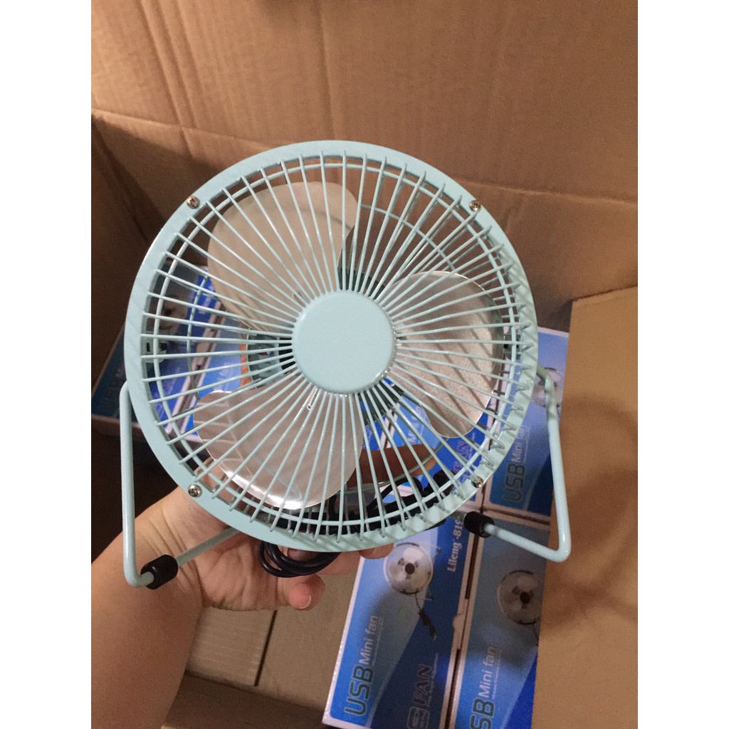 Quạt USB Fan Lồng Sắt Lileng 819, có 3 màu, xoay 360 độ - Chính Hãng Phân Phối 100%, Full Box