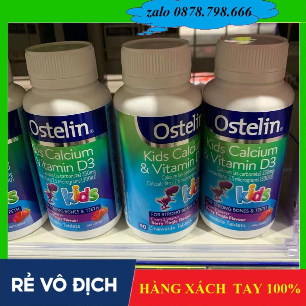 [ Xách  tay ]  Kẹo CANXI OSTELIN KIDS 90 VIÊN BỔ SUNG CALCIUM VITAMIN D CHO BÉ