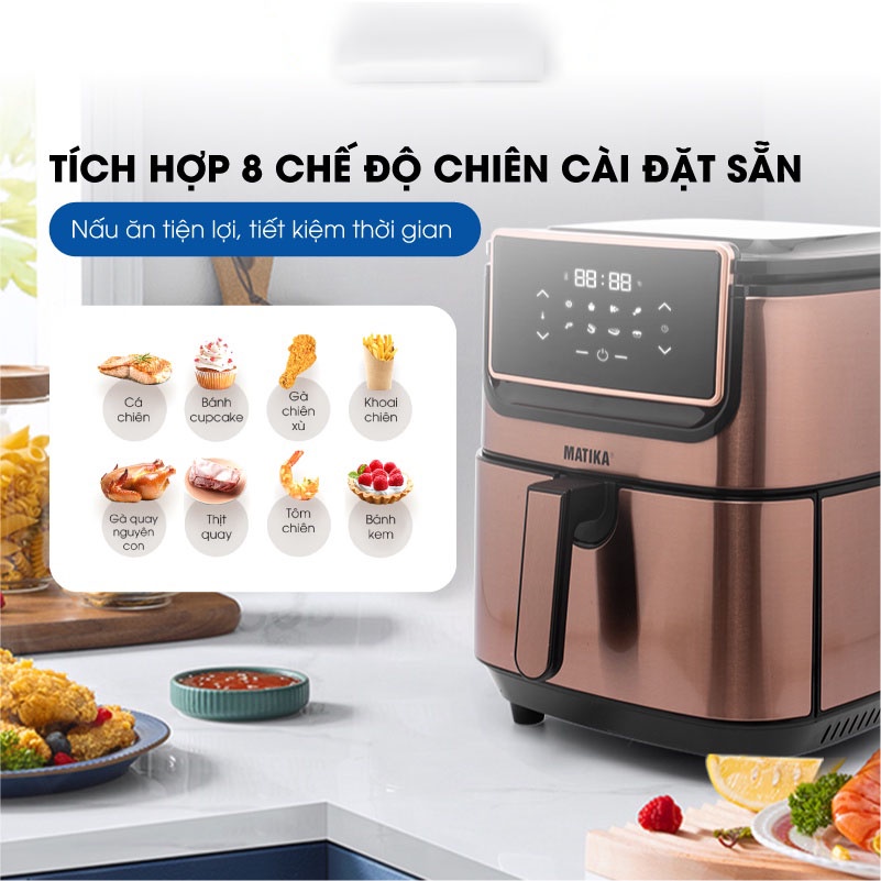 Nồi chiên không dầu MATIKA,nồi chiên điện tử dung tích 9.8L 1800W MTK-9198