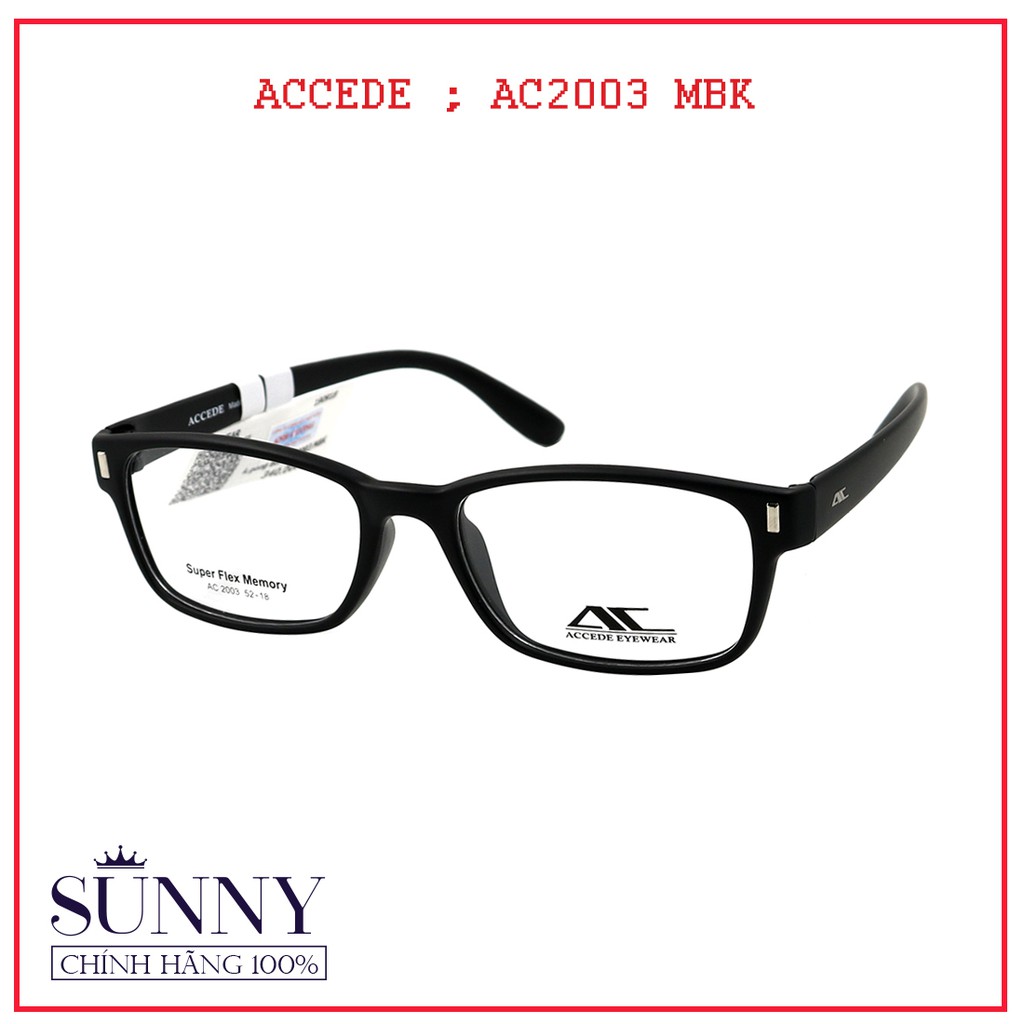 Gọng kính Accede AC2003 unisex (nhiều màu) chính hãng, thiết kế dễ đeo bảo vệ mắt