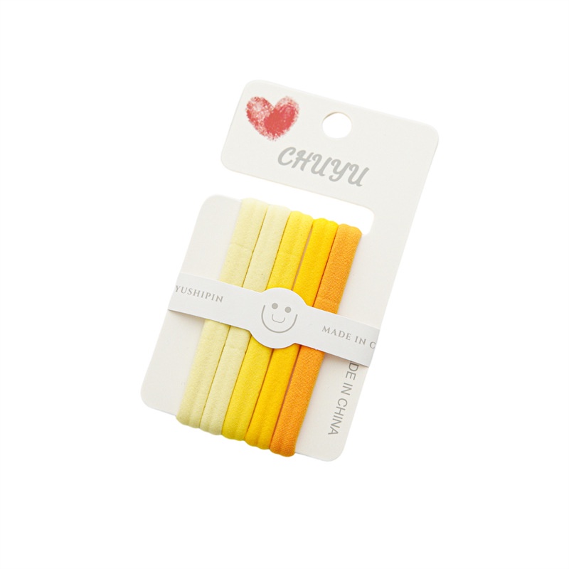 Dây Buộc Tóc Co Giãn Đính Nơ Màu Vàng Kẹo Dễ Phối Đồ Thời Trang Cho Nữ