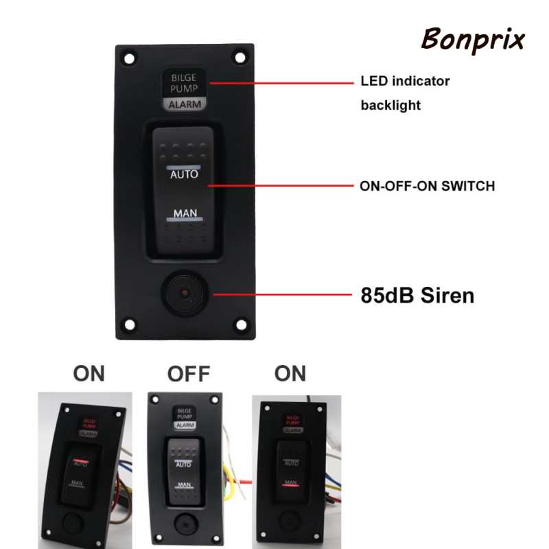 Bảng công tắc bơm 3 chiều tự động 12v 24v với chuông báo | BigBuy360 - bigbuy360.vn