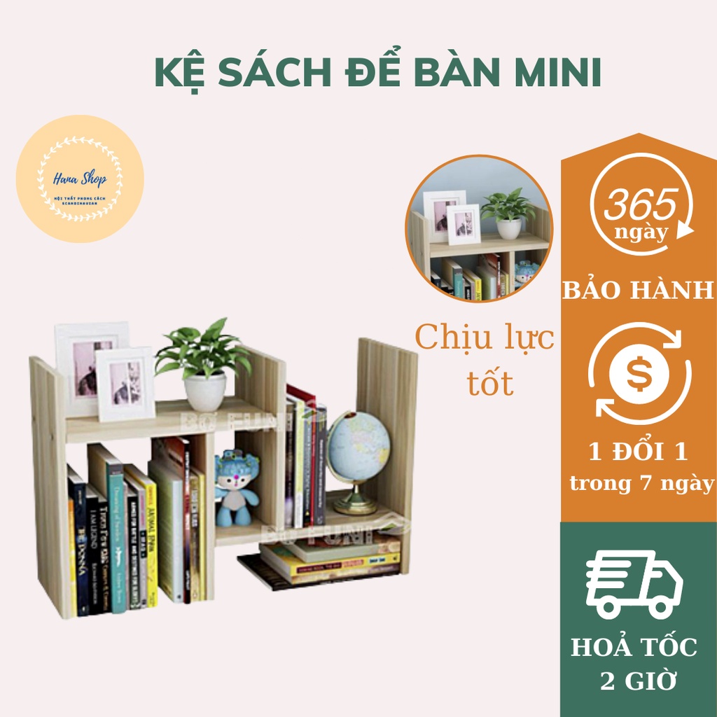 Kệ Sách Để Bàn Mini Đa Năng - Kệ Sách Để Bàn Mini Văn Phòng Chịu Lực Tốt, Dễ Dàng Tháo Lắp, Di Chuyển Hana Shop