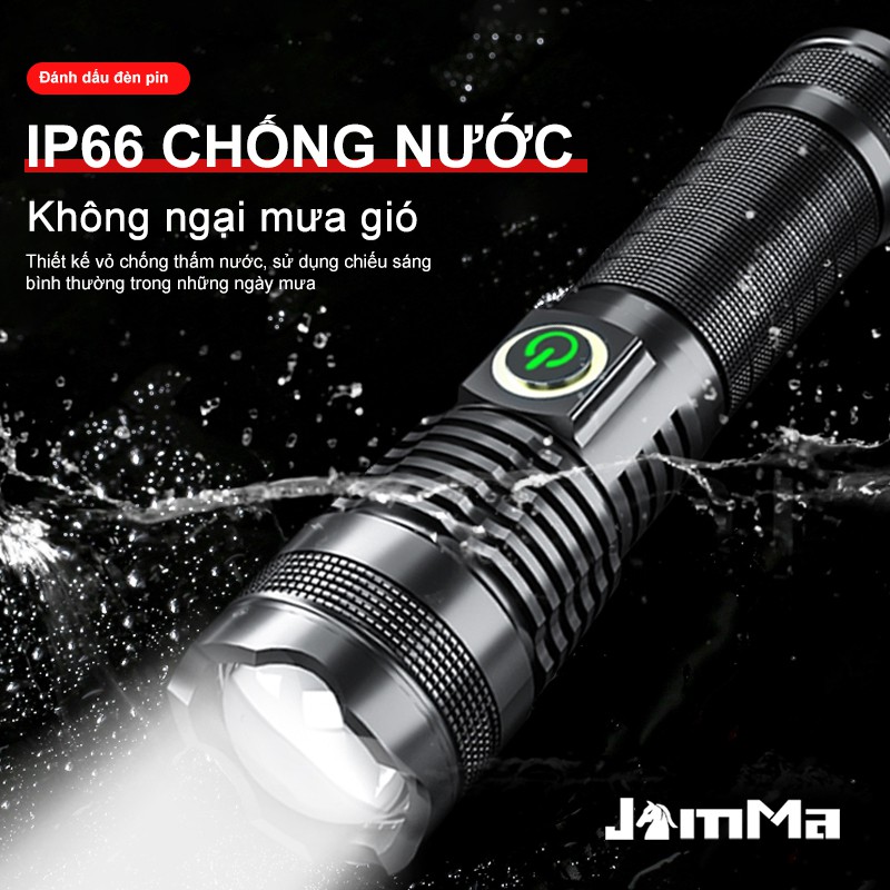 4000 Lumen Super Bright Rechargeable Flashlight 5 Brightness Modes