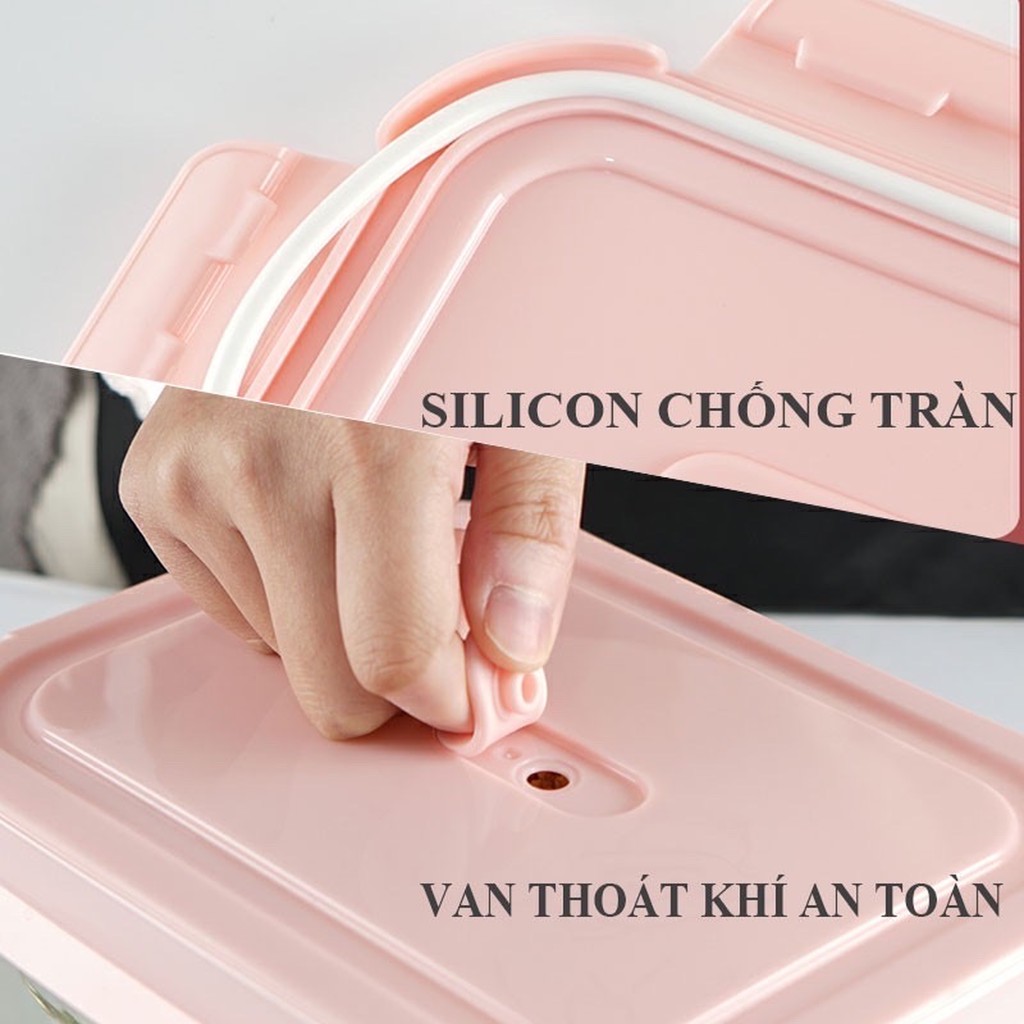 Hộp đựng cơm văn phòng - Hộp đựng thức ăn bằng thủy tinh, chia ngăn, nhỏ gọn, tiện lợi, cao cấp