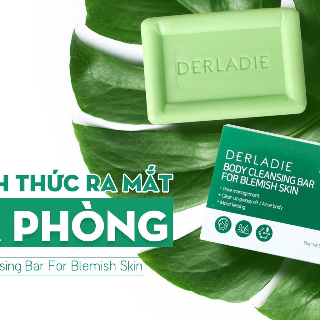 Xà phòng giảm mụn cơ thể sau 7 ngày Derladie Body Cleansing Bar For Blemish Skin 50g