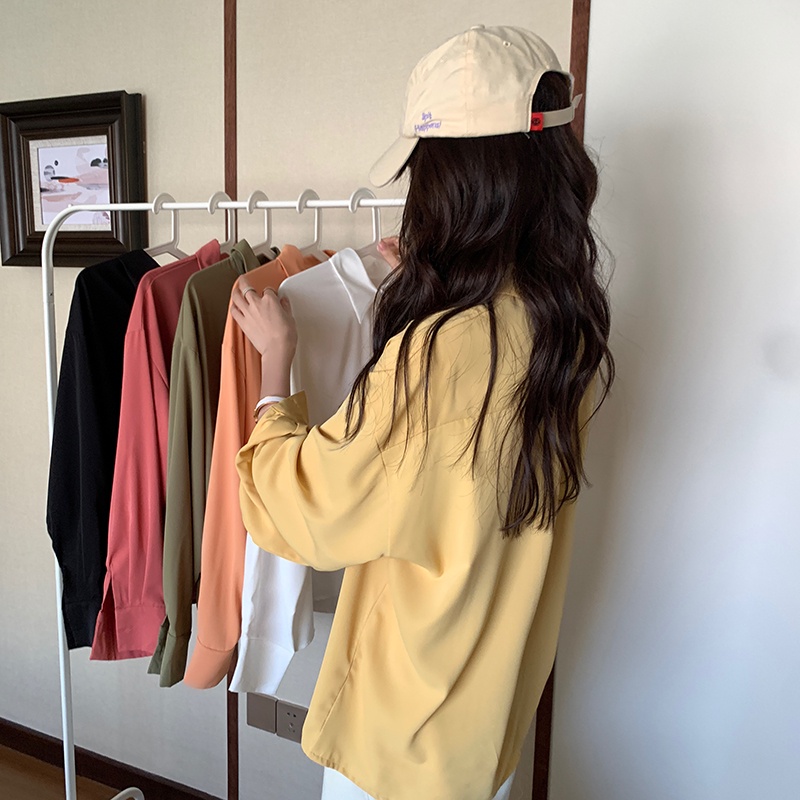 Áo Sơ Mi Nữ Basic Nhiều Sắc Màu Dài Tay From Rộng Phong Cách Hàn Quốc Thời Trang Sugal SO MI NU 007V5