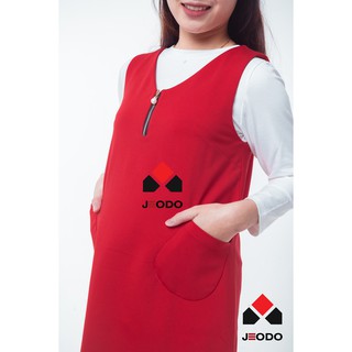 Váy yếm bầu công sở túi khóa chéo thu đông 3 màu xanh, đỏ, đen Jeodo