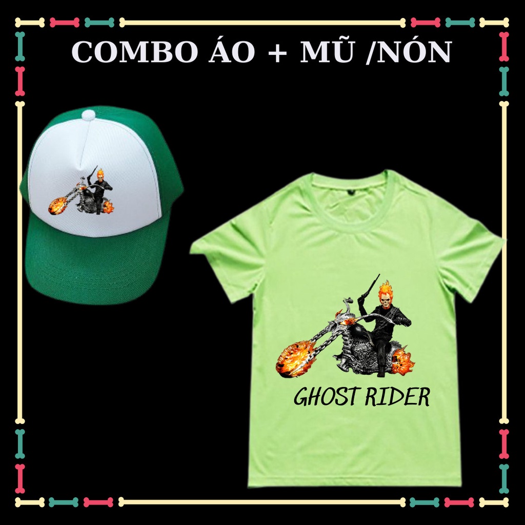 Combo Áo + Nón in hình Ma Tốc độ  cho bé trai, bé gái (Từ 10kg đến 90Kg , đủ size áo)