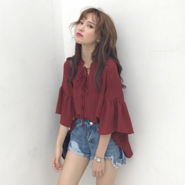 Áo sơ mi bánh bèo mẫu mới