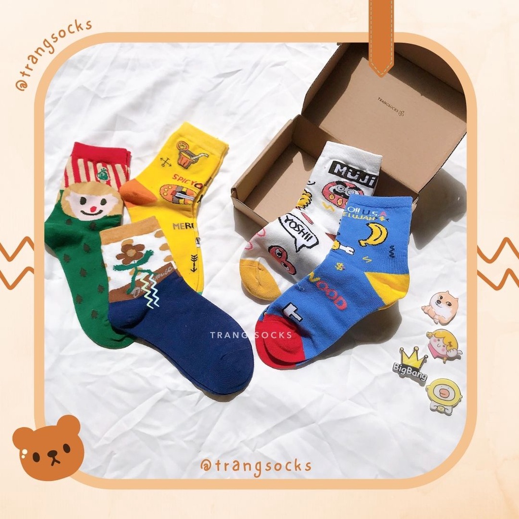 Tất cao cổ Unisex hình Nhật Bản  xịn sò - ảnh thật Trangsocks