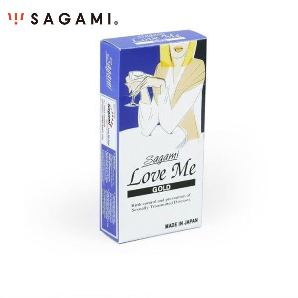 Bao Cao Su Siêu Mỏng Trơn SAGAMI LOVE ME GOLD - Chính Hãng Nhật Bản - Hộp 10c