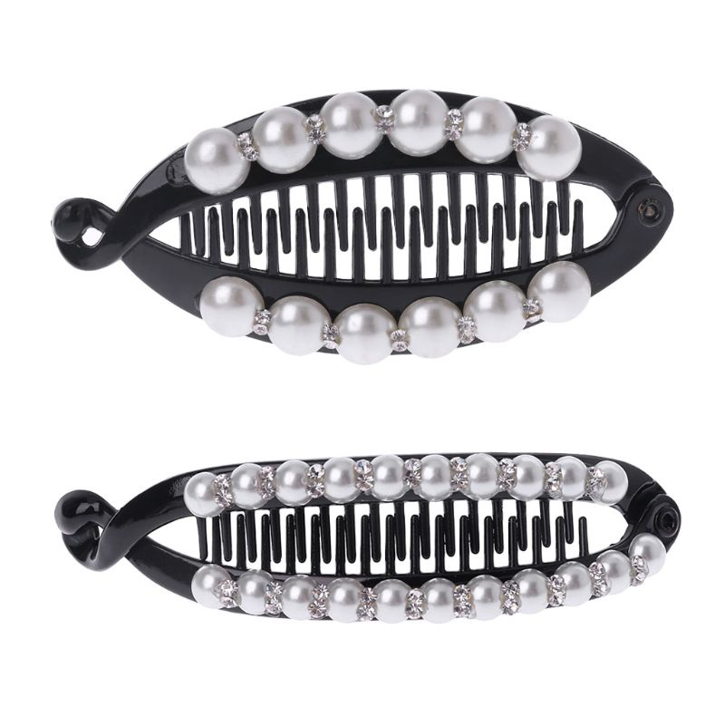 Kẹp Tóc Càng Cua Đính Đá / Ngọc Trai Thanh Lịch Thời Trang Cho Nữ