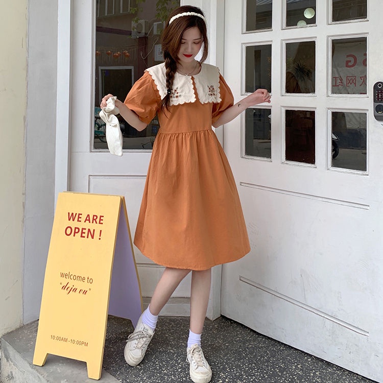 Đầm Chữ A Cột Dây Tay Phồng Thời Trang Retro 2022 Cho Nữ