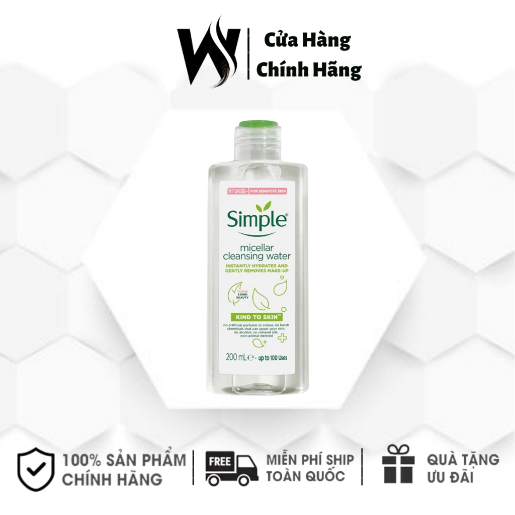 Nước Tẩy Trang Dịu Nhẹ Simple Kind To Skin Micellar Water 200ml - White Store