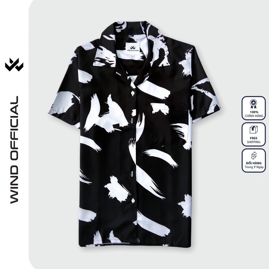 Áo Sơ mi tay ngắn nam WIND unisex form rộng kate thời trang nam nữ oversize