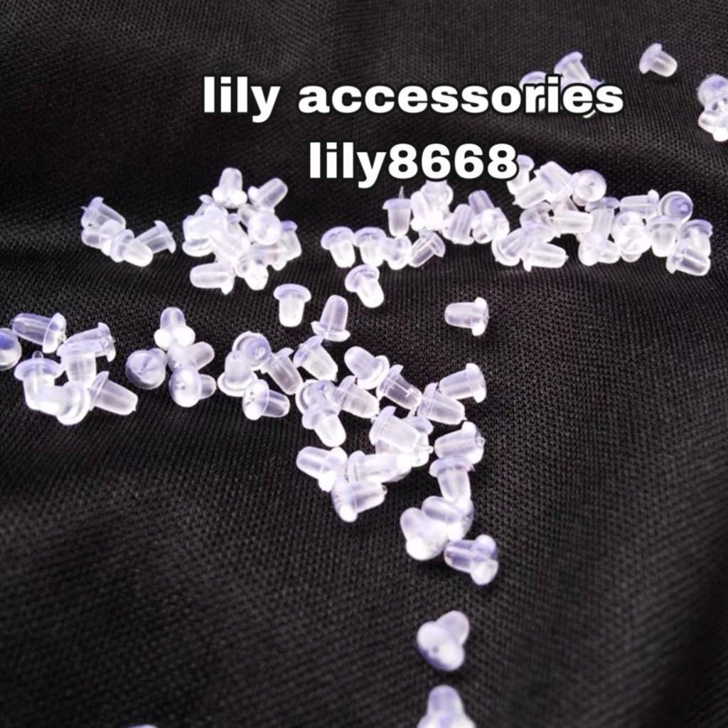 Set 100 chiếc chốt khuyên tai silicon