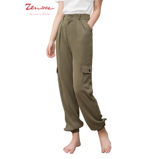 Quần jogger Zen Me cho nữ ống bo gắn cúc năng động, chất liệu mềm mại mặc siêu thoải mái