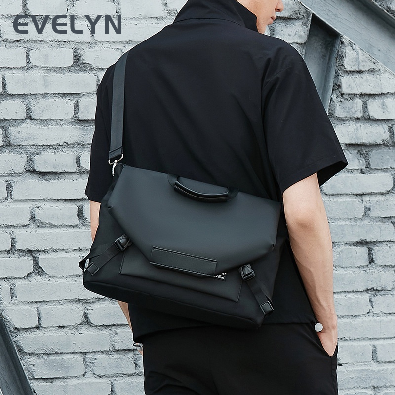Evelyn Túi Đeo Chéo Vai Bằng nylon Màu Trơn Sức Chứa Lớn Thời Trang Mới Dành Cho Nam Sinh